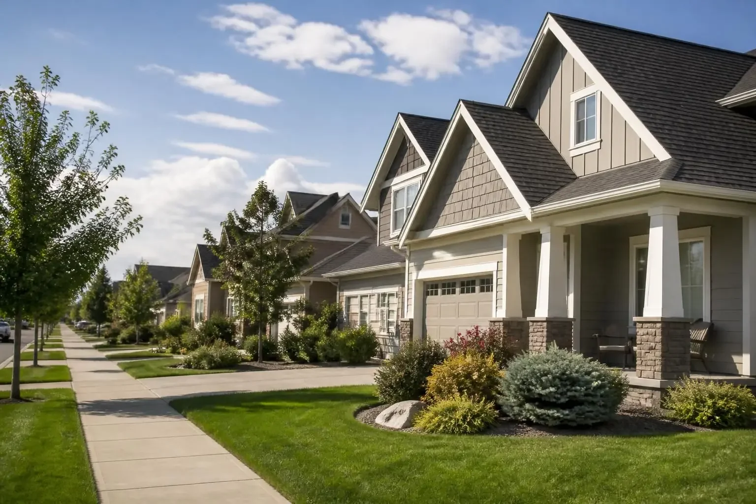 Homes with pitched roofs in Nampa, Idaho